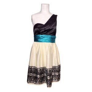 Y2K Trixxi One Shoulder Satin Party Dress 5 Coquette Crinoline Bow Whimsigoth